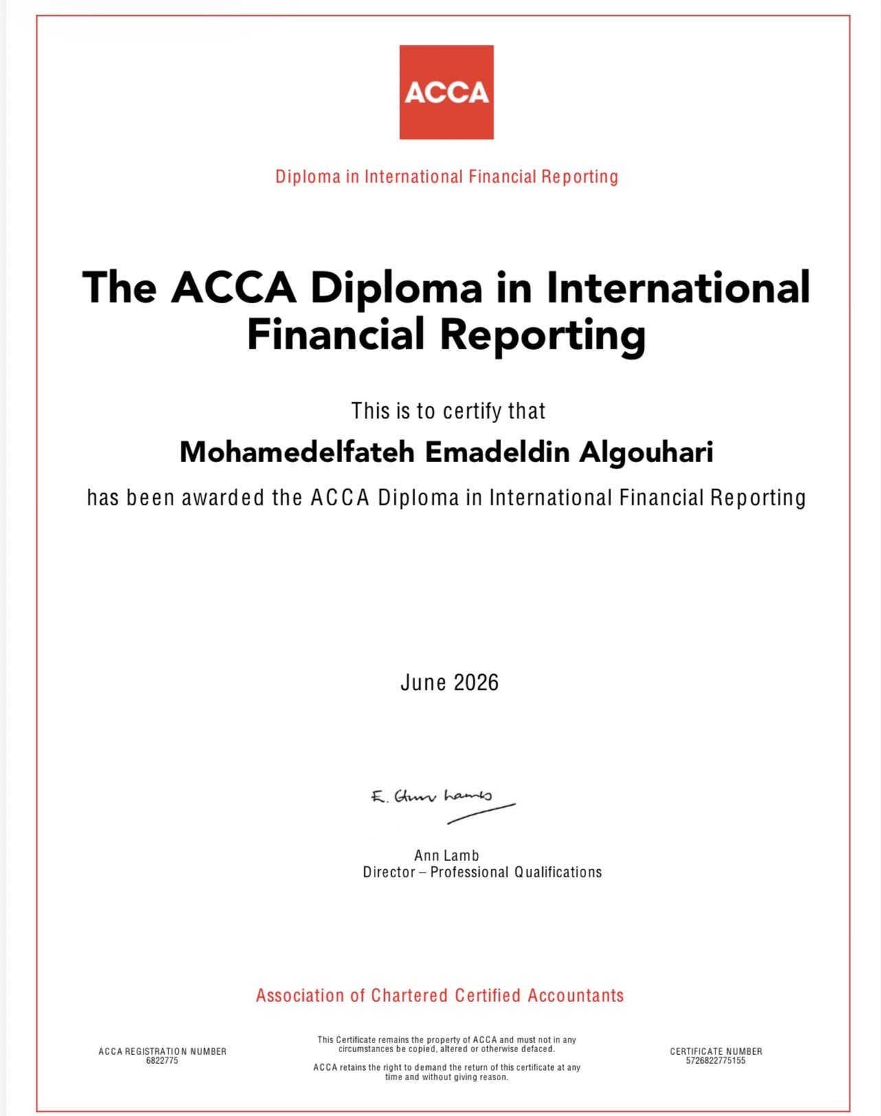 Certificate